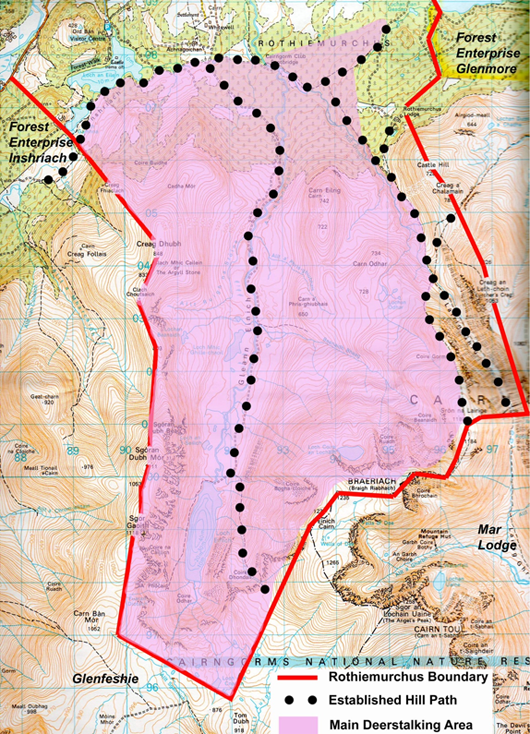 Red deer stag stalking map